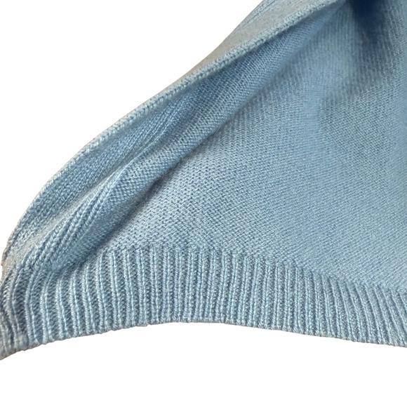 Ann Taylor 100% Cashmere Scarf Sky Blue Soft Quiet Luxury Winter Cozy Oversized - Picture 5 of 8